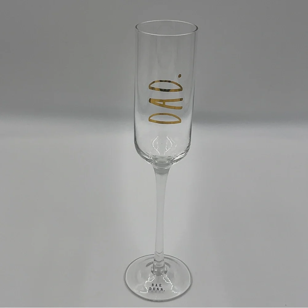 Rae Dunn DAD Pregnancy Announcement Stemmed Champagne Flute Glass Surprise